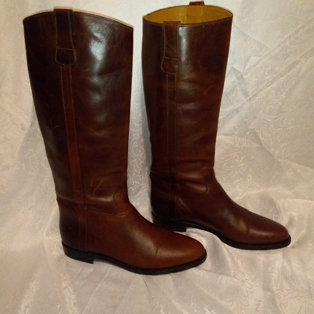 Cole Haan Country Brown Leather Riding Boots Made in Brazil - Size 8AA